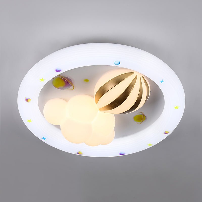 Donut Kids Ceiling Lamp ∅ 19.7″ x H 3.9″ , Dia 50cm x H 10cm , Model A Gold , Cool Light