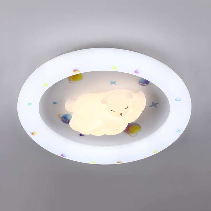 Donut Kids Ceiling Lamp ∅ 19.7″ x H 3.9″ , Dia 50cm x H 10cm , Model B White , Cool Light