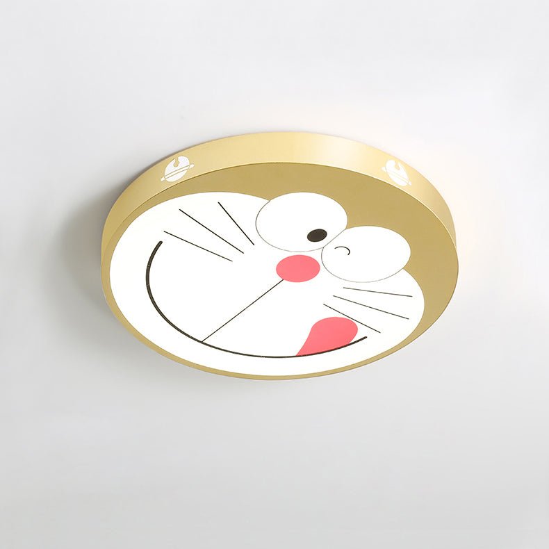 Doraemon Ceiling Lamp ∅ 19.7″ x H 2″ , Dia 50cm x H 5cm , Gold , Cool Light