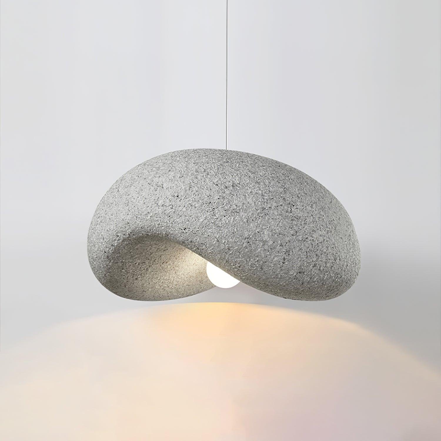 Dunia Speckled Pendant Lamp in Light Gray, measuring 23.6" in diameter and 9.8" in height (60cm x 25cm).