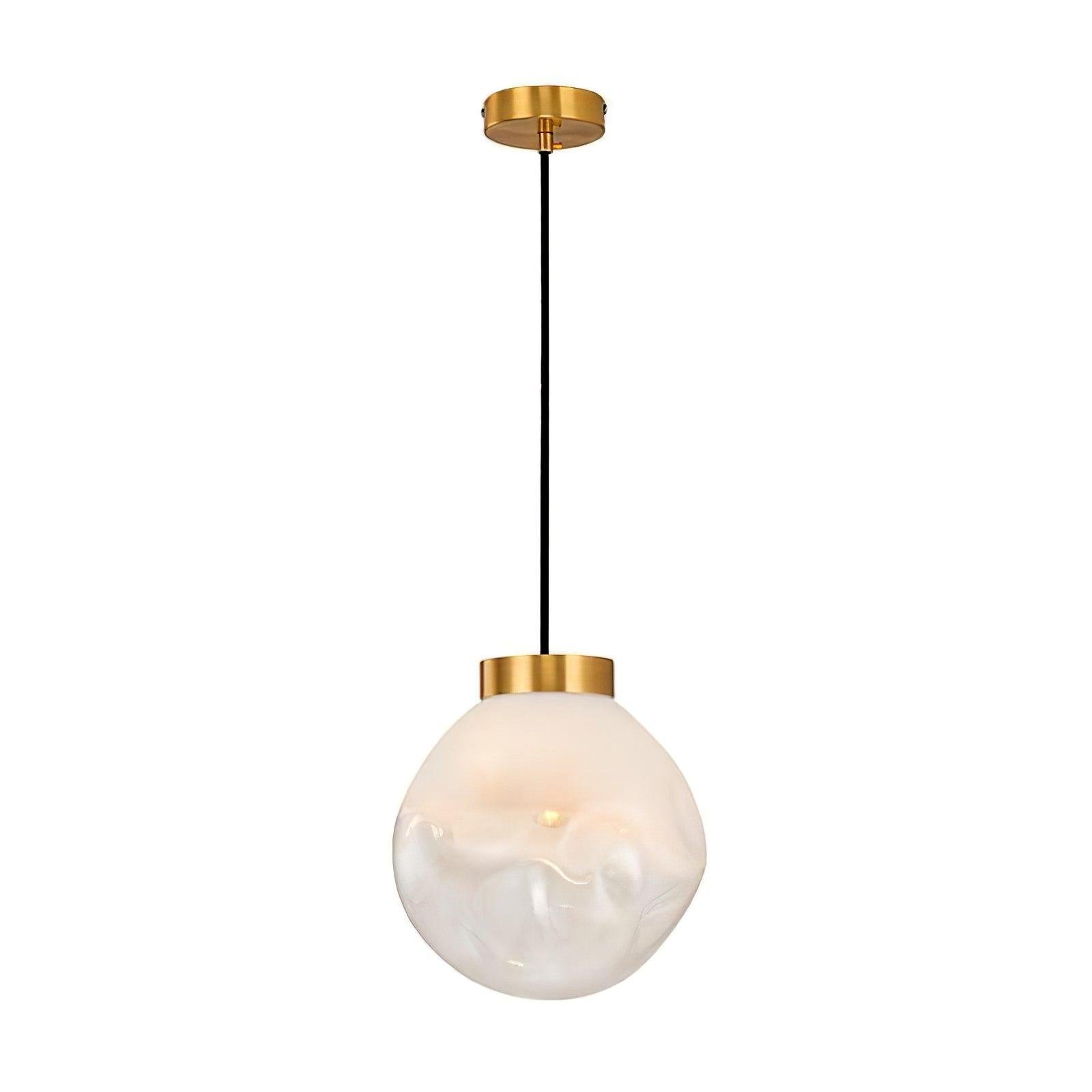 Gold Ecar Pendant Lamp with a Diameter of 9.8 inches and Height of 9.8 inches (25cm x 25cm)