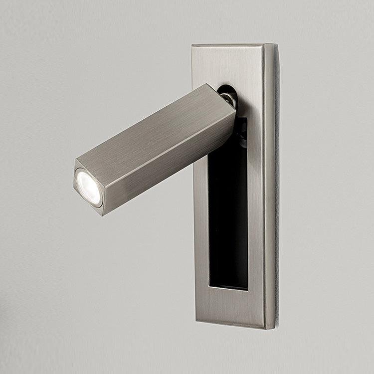 Embedded Bedside Sconce Dia 5cm x H 15.5cm square *2 , Nickel , Cool White