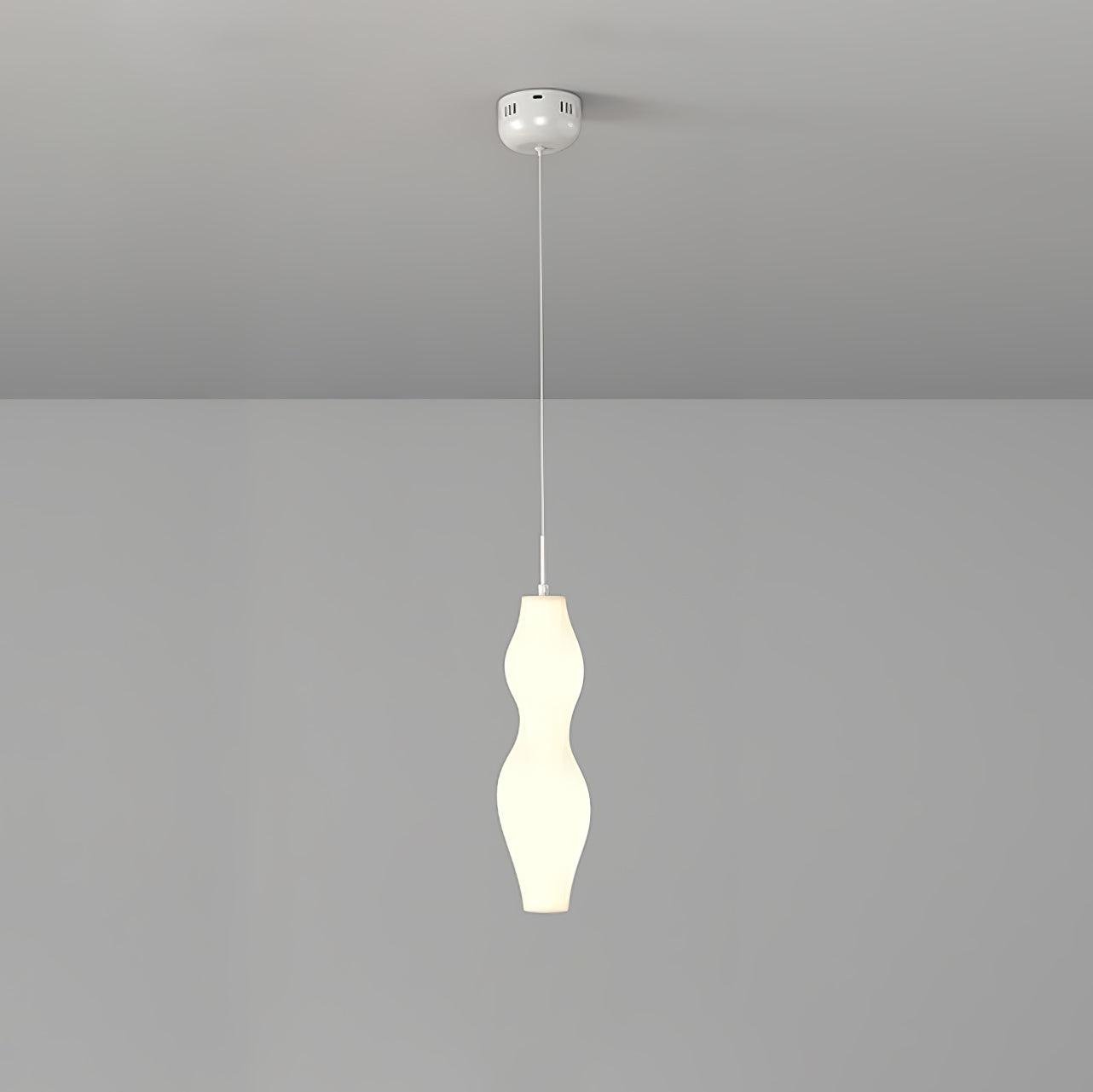 Empirico Pendant Lamp in White with Cool Light, Diameter 6.3 inches x Height 19.7 inches (16cm x 50cm)