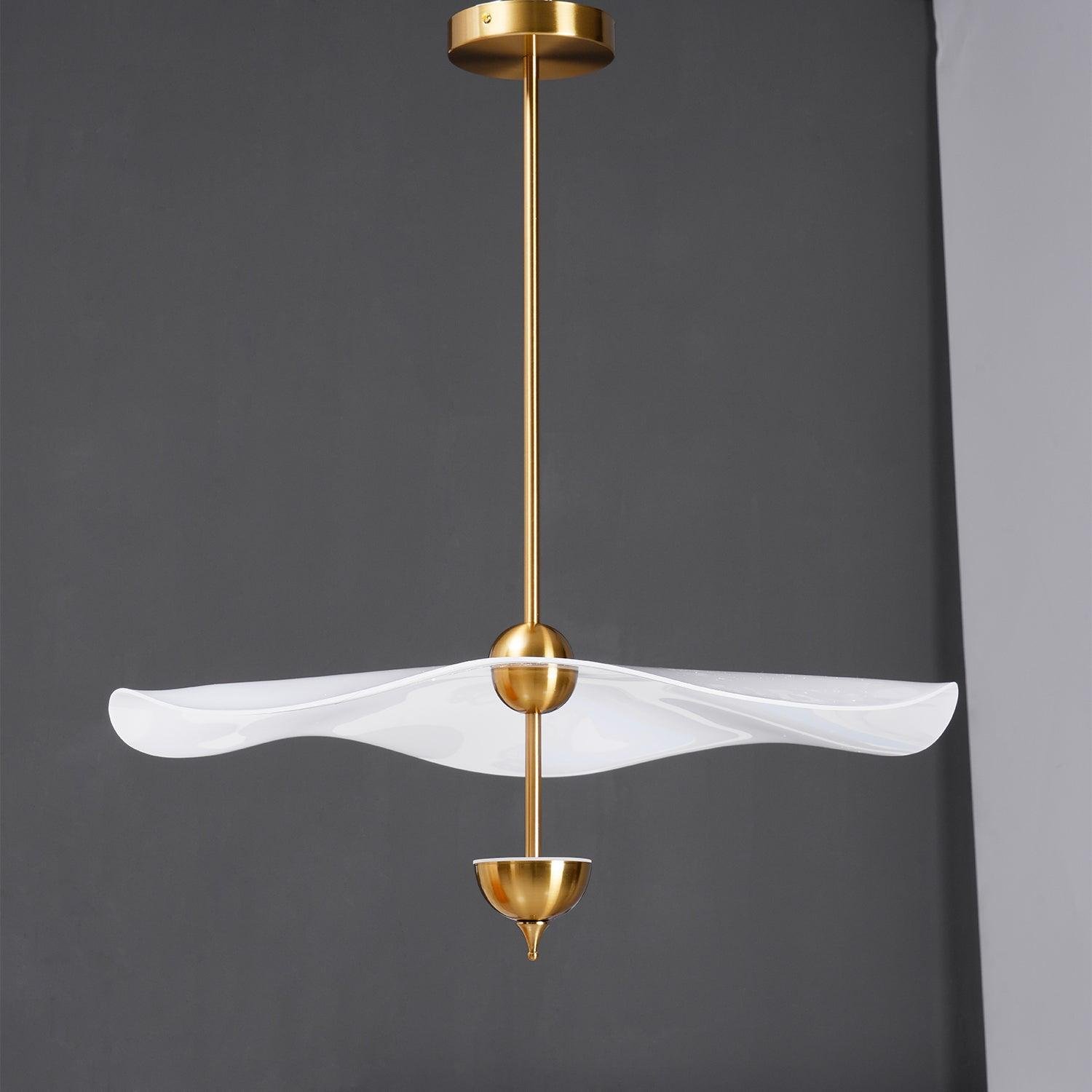 Envolee Double Biscuit Pendant Light, Gold Finish, with Cool White Lighting (Ø 23.6 inches x H 23.6 inches, 60cm x 60cm, 3300K to 5300K)