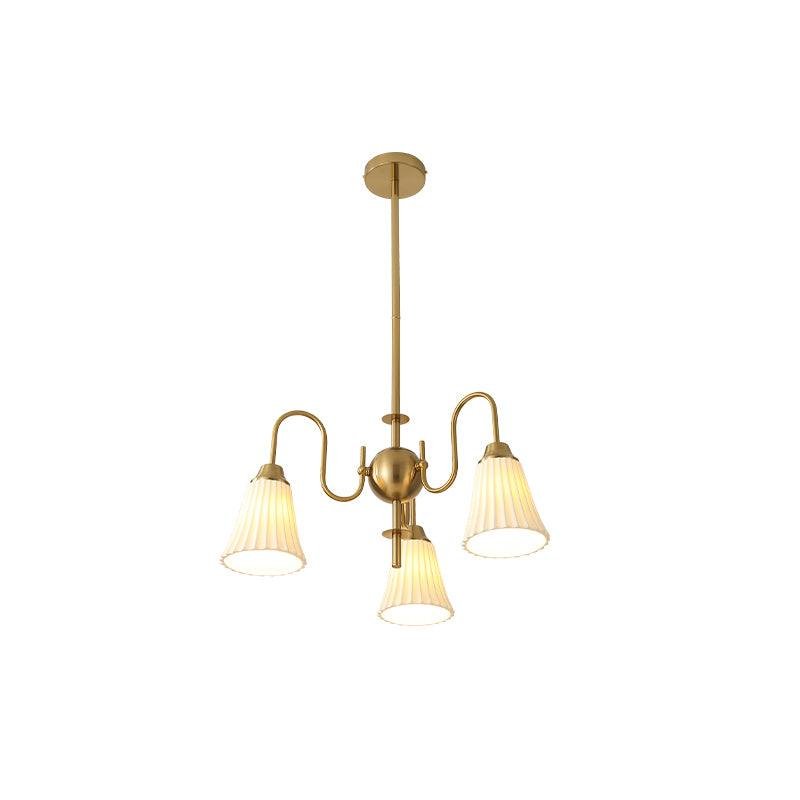Copper-Plated Esther Chandelier with 3 Heads, measuring ∅ 17.7″ x H 11″ (Dia 45cm x H 28cm)