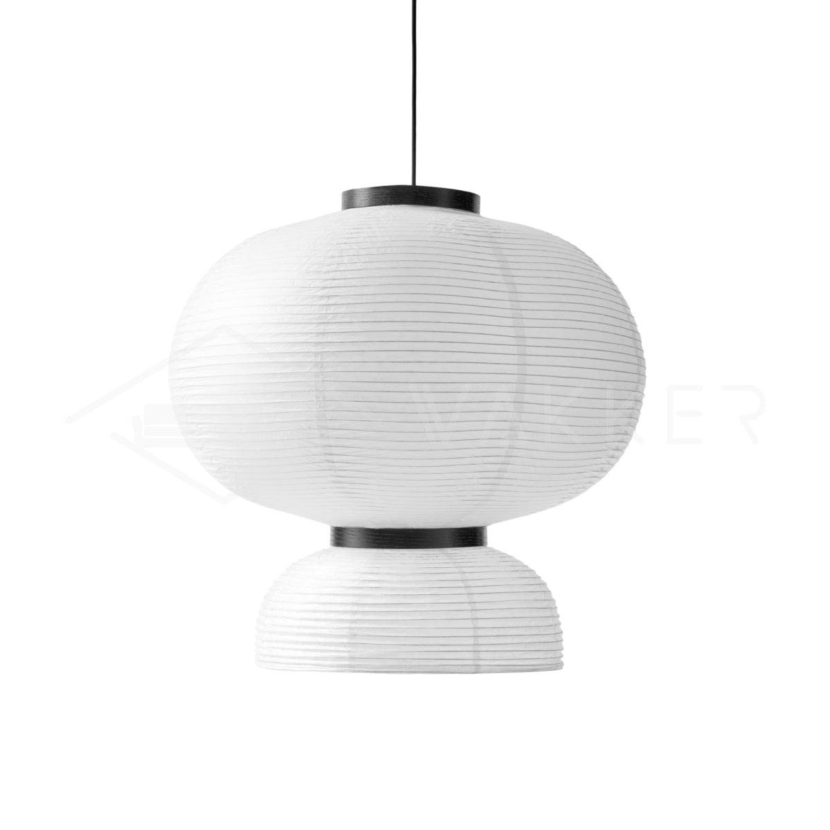 JH6 Pendant Lamp: White Rice Paper Lantern with 19.7" Diameter and 16.5" Height (or 50cm x 42cm)