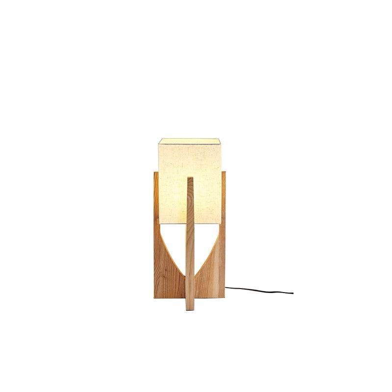 Fairbanks Floor Lamp in Wood Color with 9.1-Inch Diameter and 20.5-Inch Height (23 cm x 52 cm), Complete with EU Plug
