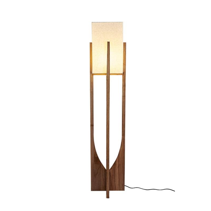 Fairbanks Floor Lamp with Walnut Wood, UK Plug, Diameter 9.1" x Height 57" (23 cm x 145 cm)