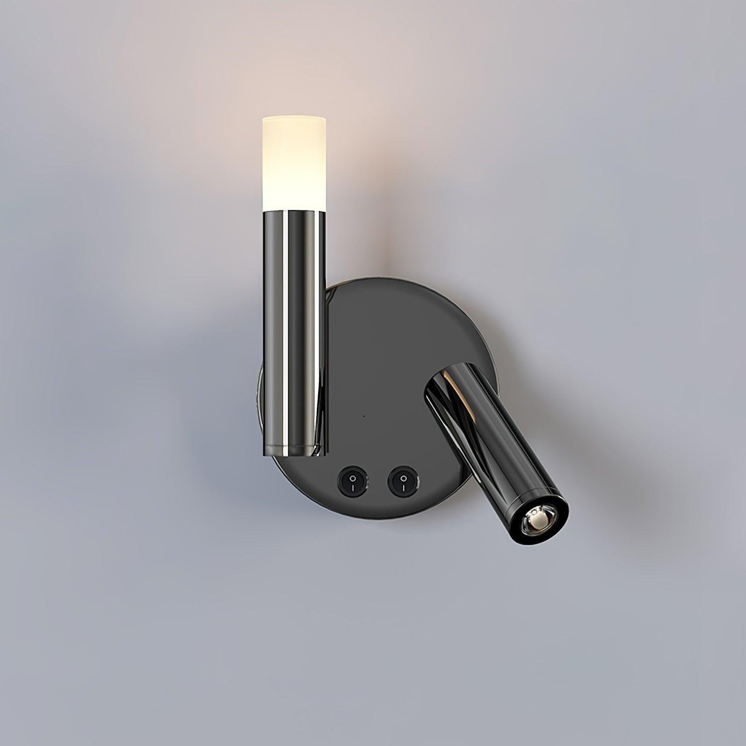 Fedde Wall Lamp Model B ∅ 4.7″ x H 9.6″ , Dia 12cm x H 24.5cm Set of 2 , Black \ White , Cool Light