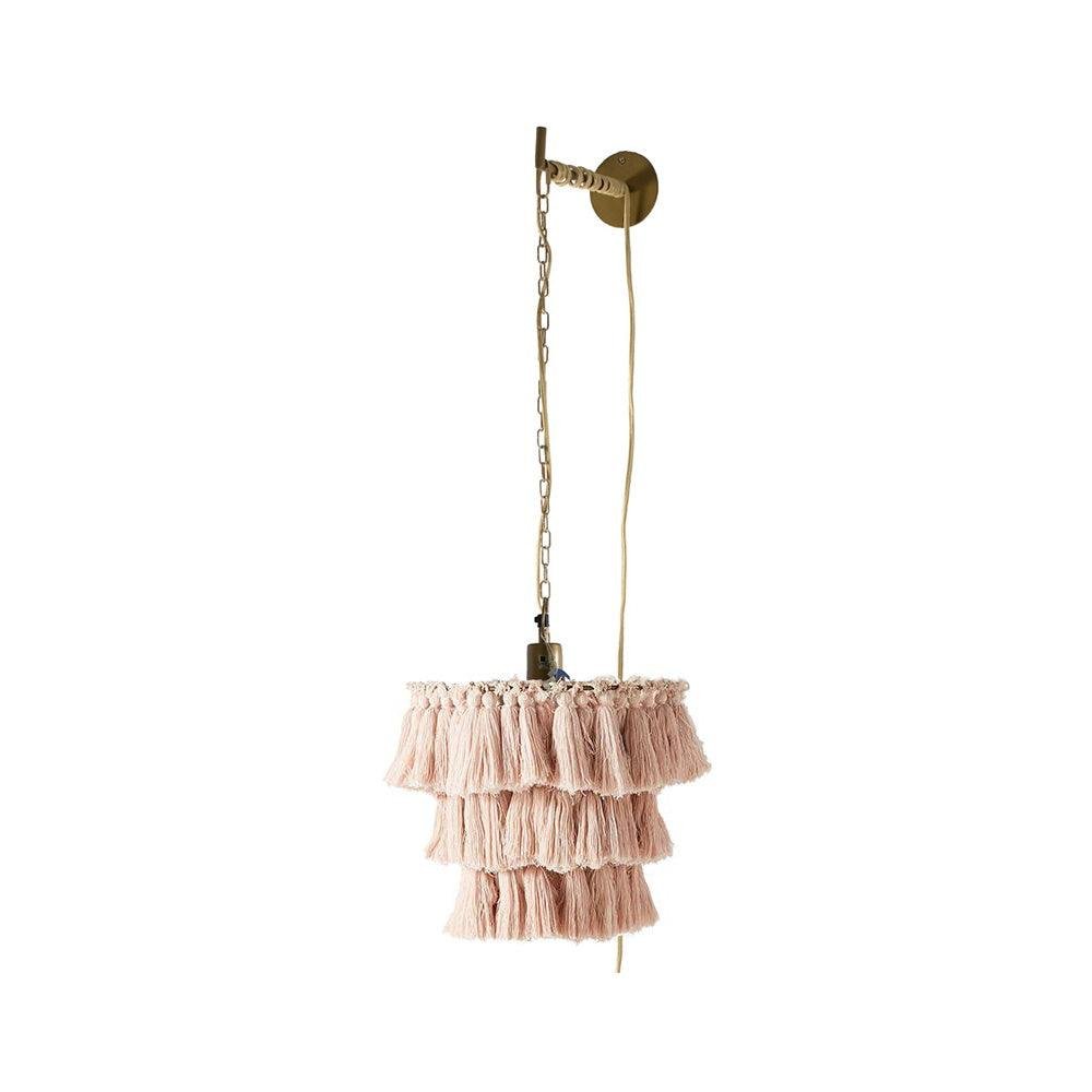 Fela Tassel Wall Lamp Set of 2 , Pink , EU plug