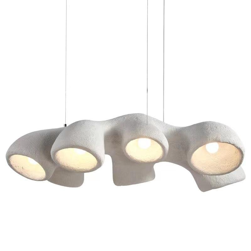 Fertility Form Pendant Light Style B in White, measuring 42.1 inches in diameter and 11.8 inches in height (107cm x 30cm)