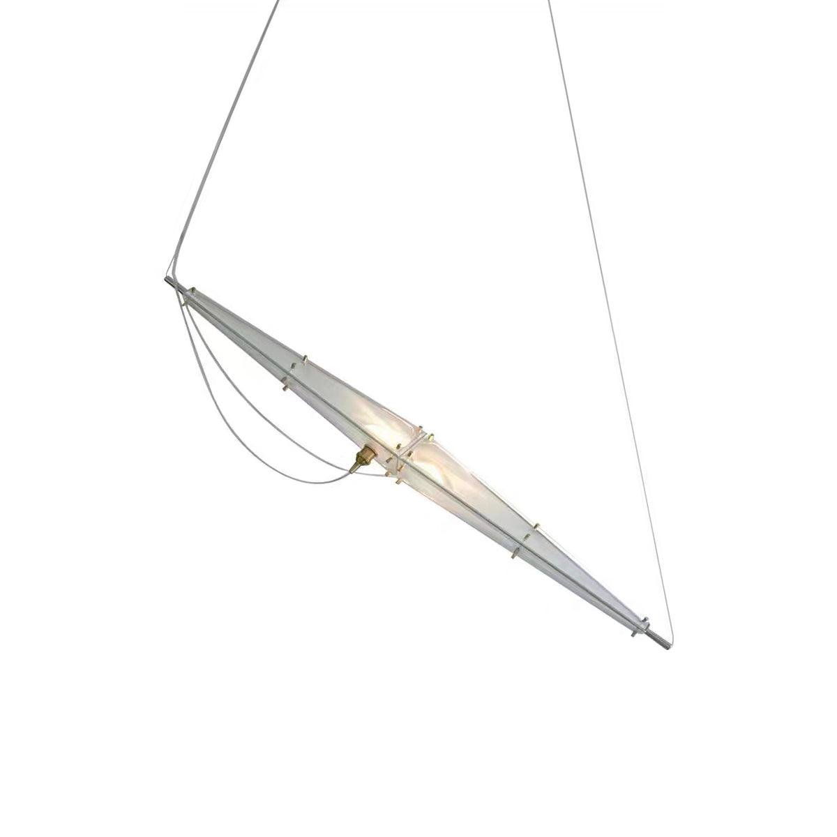 Chrome and Gold Accented Fragment Pendant Lamp in Size L 43.3″ x H 78.7″ (L 110cm x H 200cm)