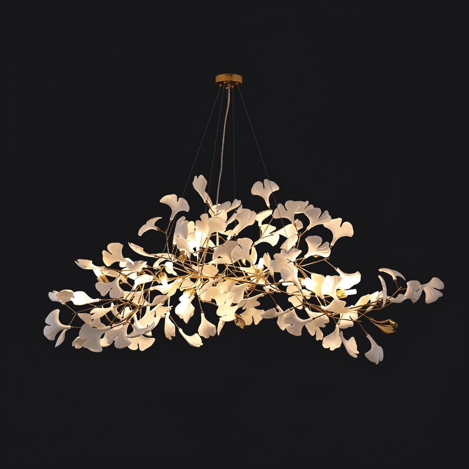 Gingko Chandelier - Gold and White, Size options: 47.2″ x 59″ (120cm x 150cm)