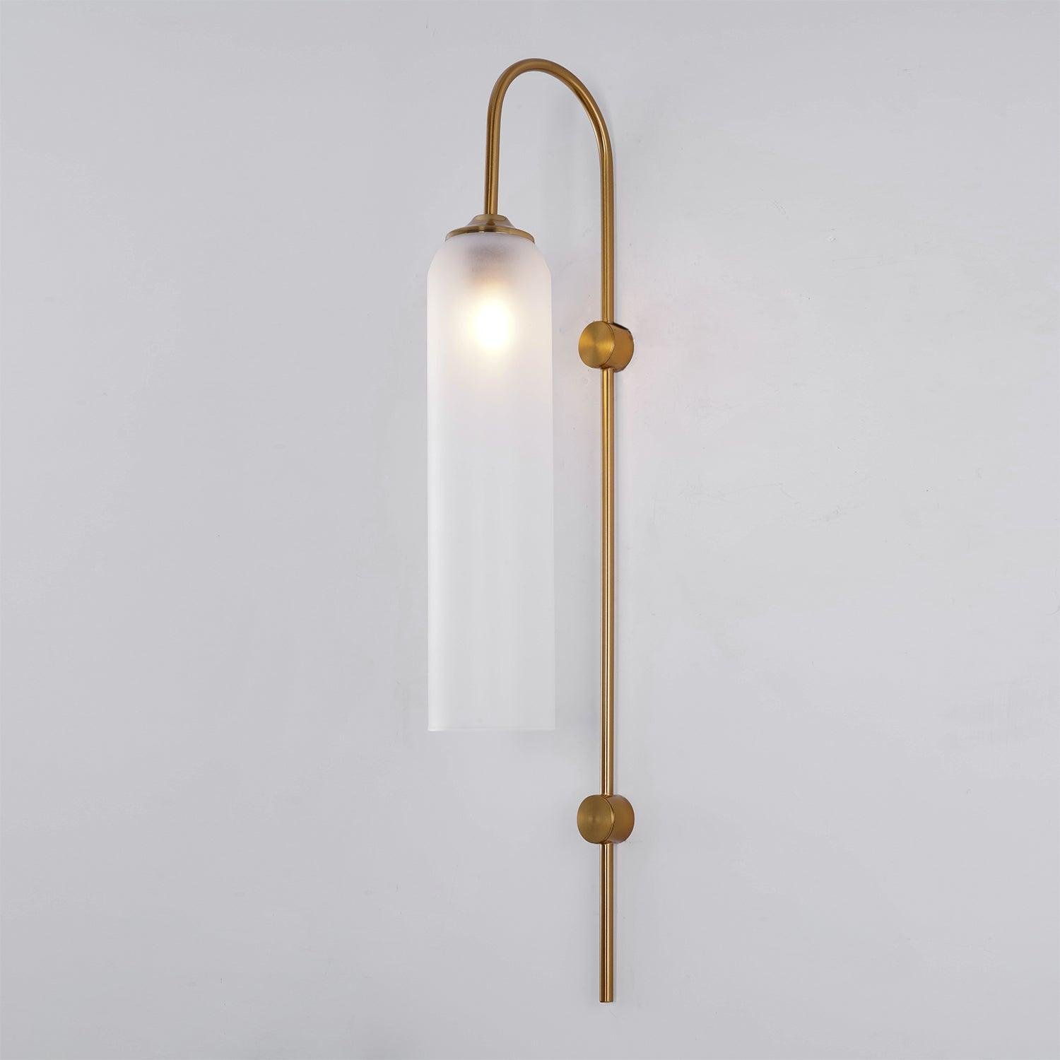 Modern Glass Wall Lamp W 18cm x H 80cm*2 , Gold , Frosted white