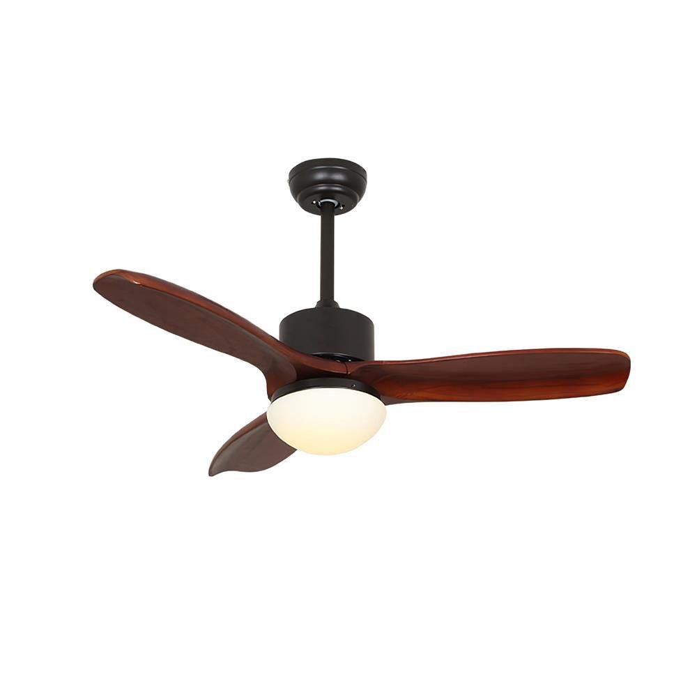 Ceiling Fan Light Harborough 3, Diameter 42.1″ x Height 14.2″ (107cm x 36cm), Color: Black & Dark Brown, Voltage: 220V
