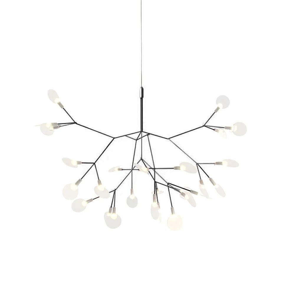 Black Heracleum Chandelier 30 heads ∅ 19.7″ , Dia 50cm , Warm White (3000K) Suitable for small rooms , Black , Cool White
