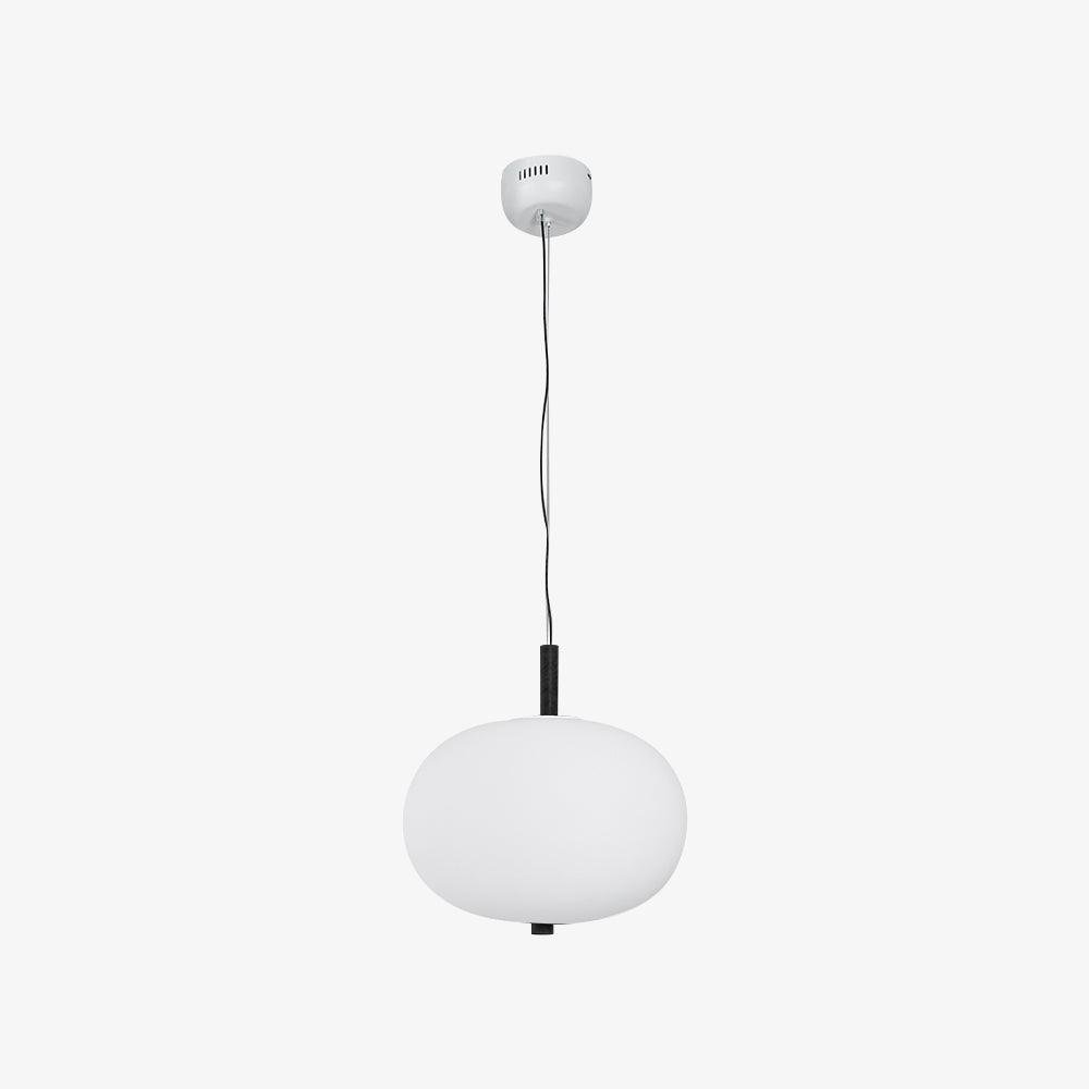 Black Ilargi Pendant Light in Cool White, with a diameter of 15.7 inches and a height of 59 inches (40cm diameter and 150cm height).