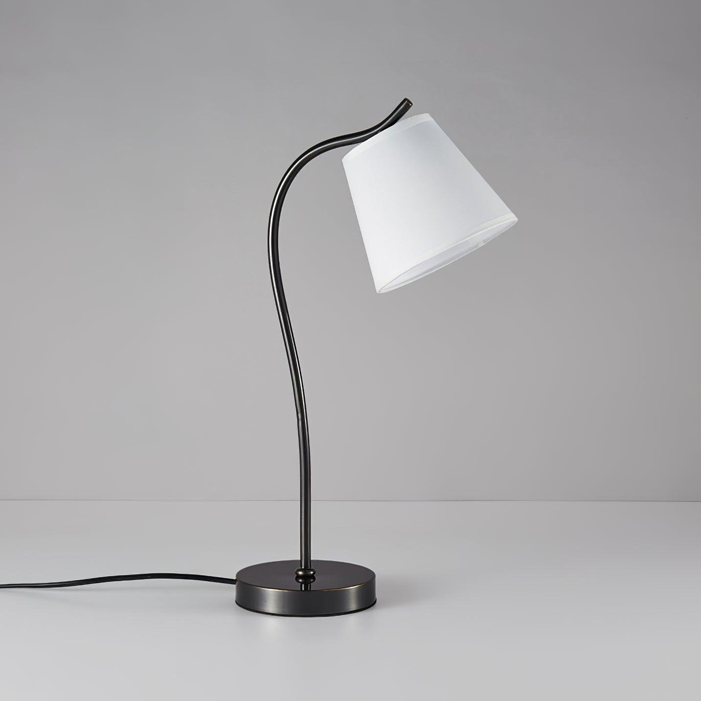 Black and White Jody Table Lamp with EU Plug, measuring 10.6" in diameter and 25.2" in height (27cm x 64cm)