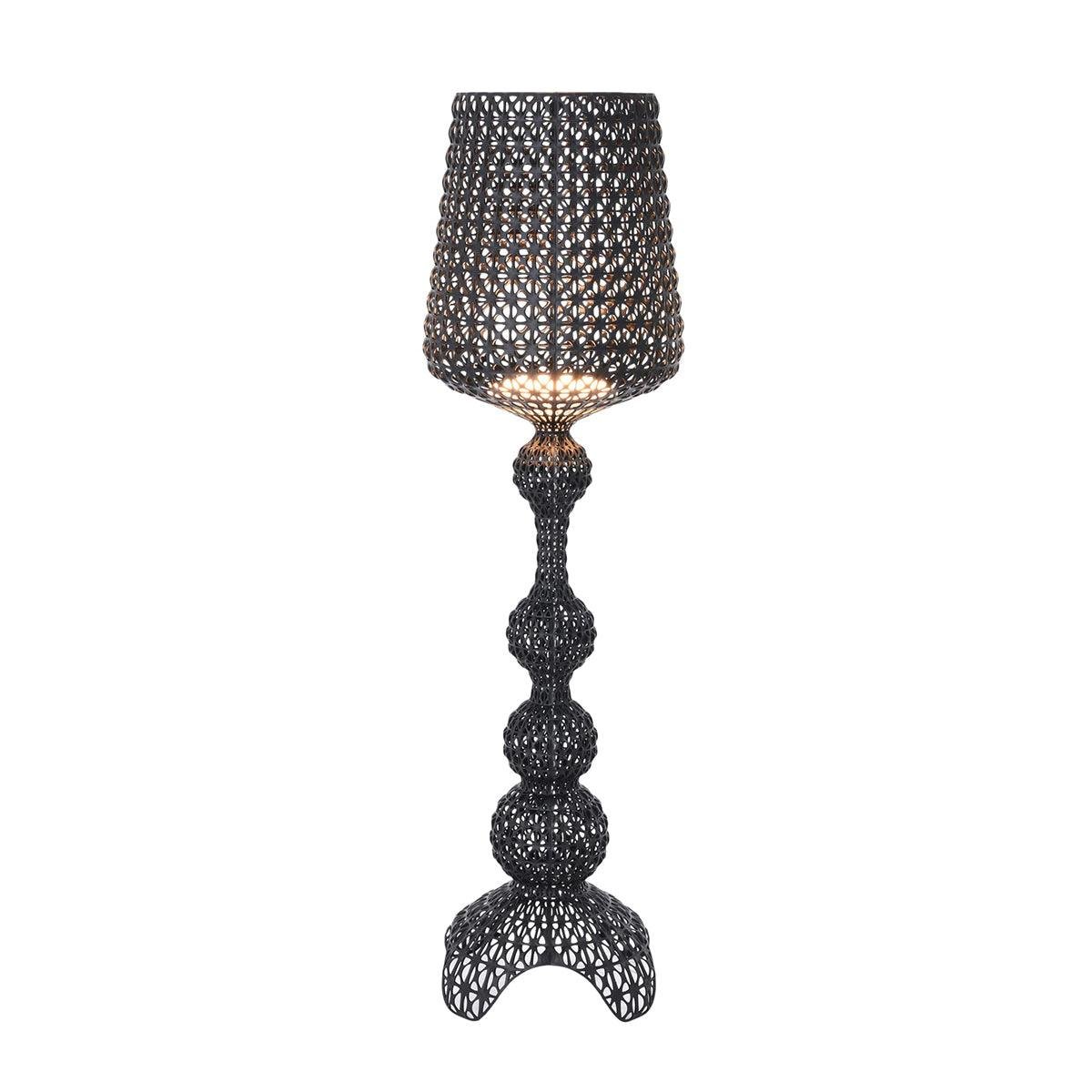 Black Kabuki Floor Lamp with EU plug, measuring 19.7 inches in diameter and 65.3 inches in height (50cm x 166cm).
