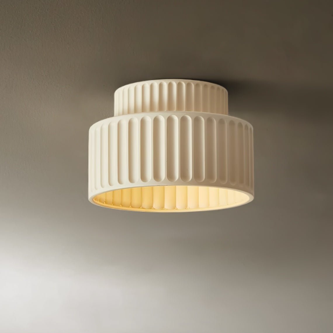 Beige Kami Ceiling Lamp with a Diameter of 11.8 inches and a Height of 6.2 inches (23cm x 16cm)