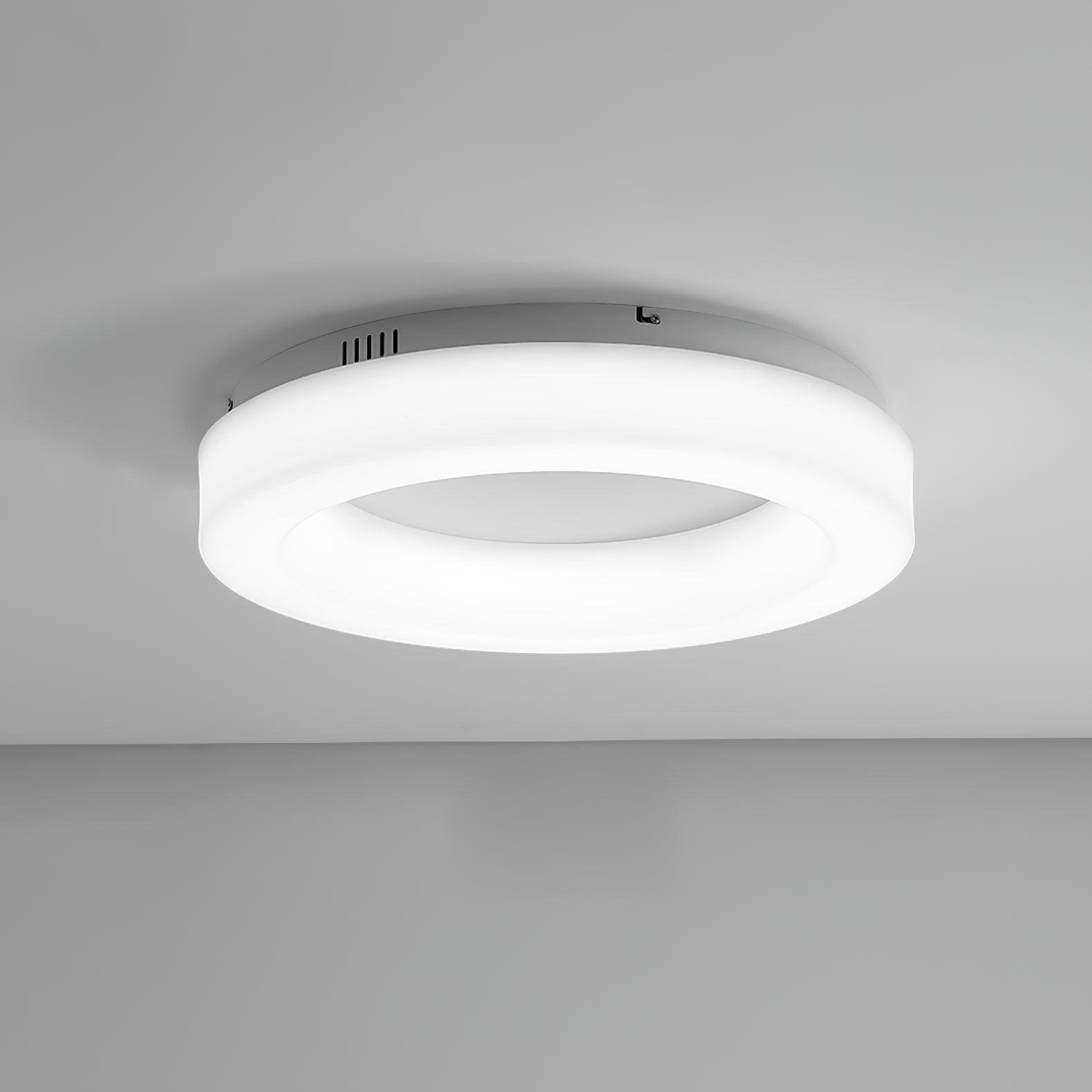 Ceiling Light Fixture - 22.8" Diameter x 5.9" Height, 58cm Dia x 15cm H, in White with Cool Light