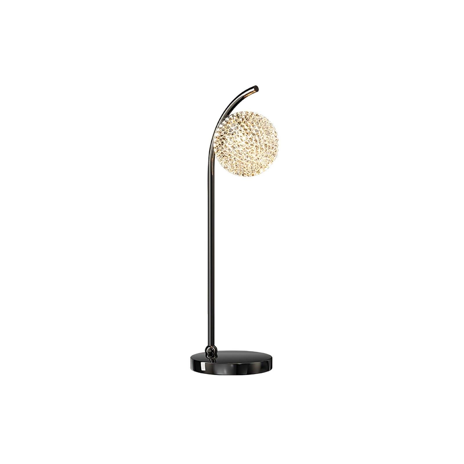 Black and Clear Crystal Table Lamp with a UK Plug, Diameter 14cm and Height 48cm; 5.5" in Diameter and 18.9" in Height
