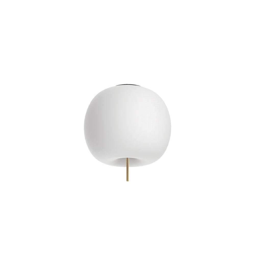Ceiling Light Kushi in White+Gold with Cool Light, Diameter 11.8 inches (30cm) and Height 11.8 inches (30cm)
