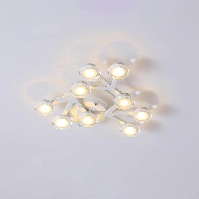 9-Head White Round LED Net Ceiling/Wall Lamp Radiating Warm White Light