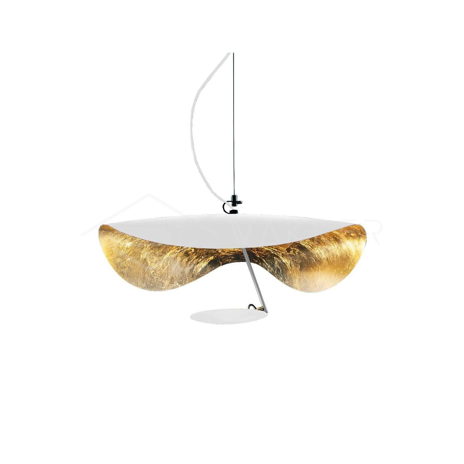 Lederam Manta Pendant Light ∅ 15.7″ x H 10.6″ , Dia 40cm x H 27cm , White+Gold , Cool white