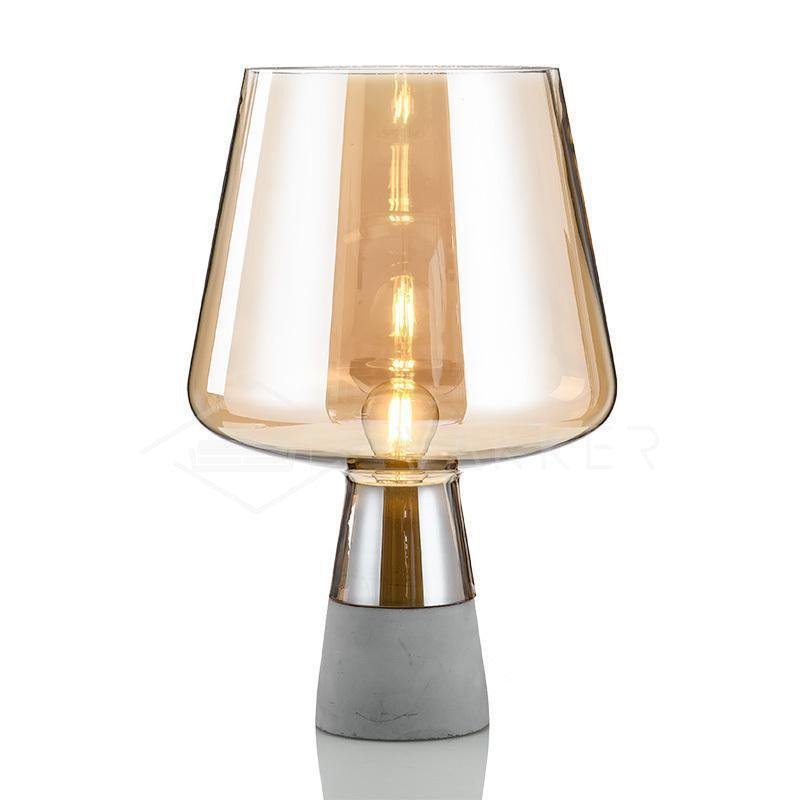 Amber Leimu Table Lamp with EU Plug, Dimensions: Diameter 7.9" x Height 11.8" (20cm x 30cm)