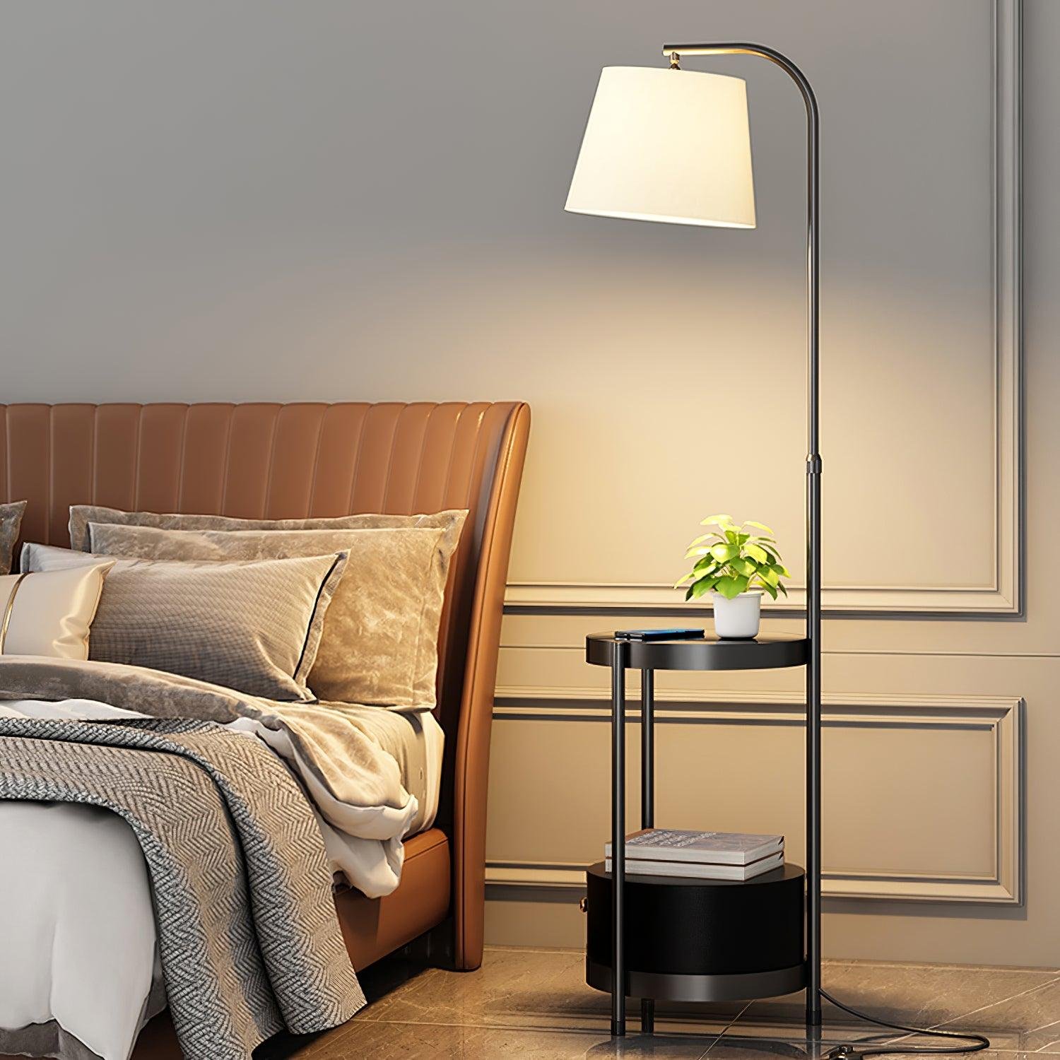 Black Lilah Floor Lamp with EU Plug, Dimensions: Diameter 13.8″ x Height 63″ (35cm x 160cm)