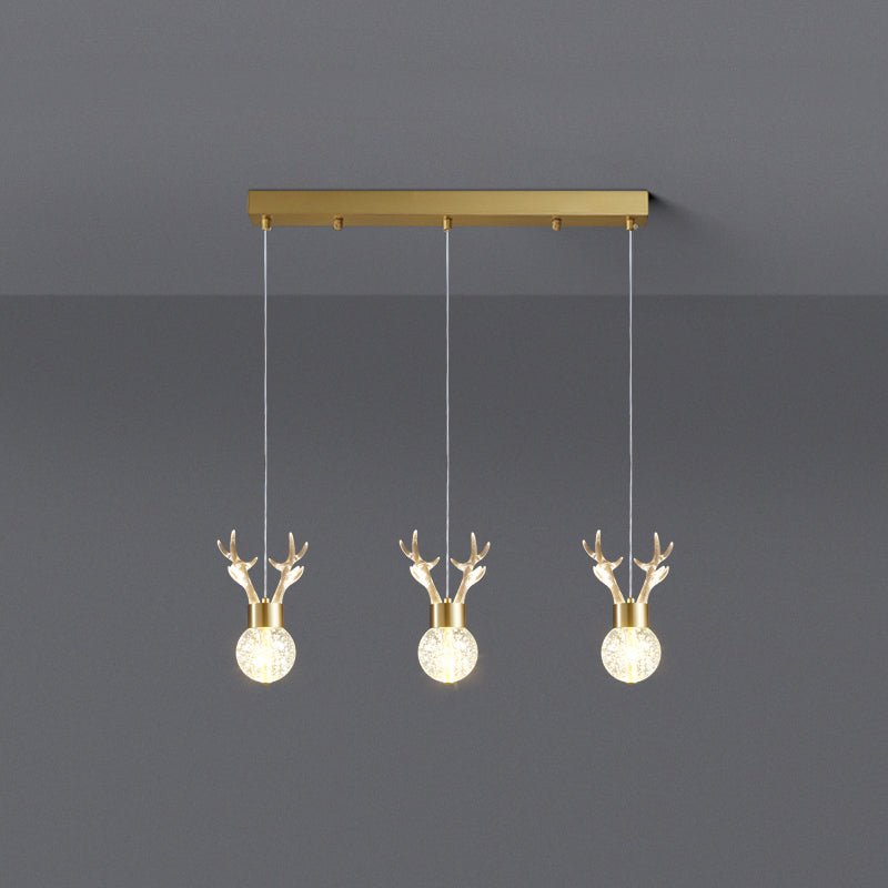 Little Deer Pendant Lamp - 3 Heads, L 19.6″ x H 78.7″, L 50cm x H 200cm, Bubble Design, Cool White