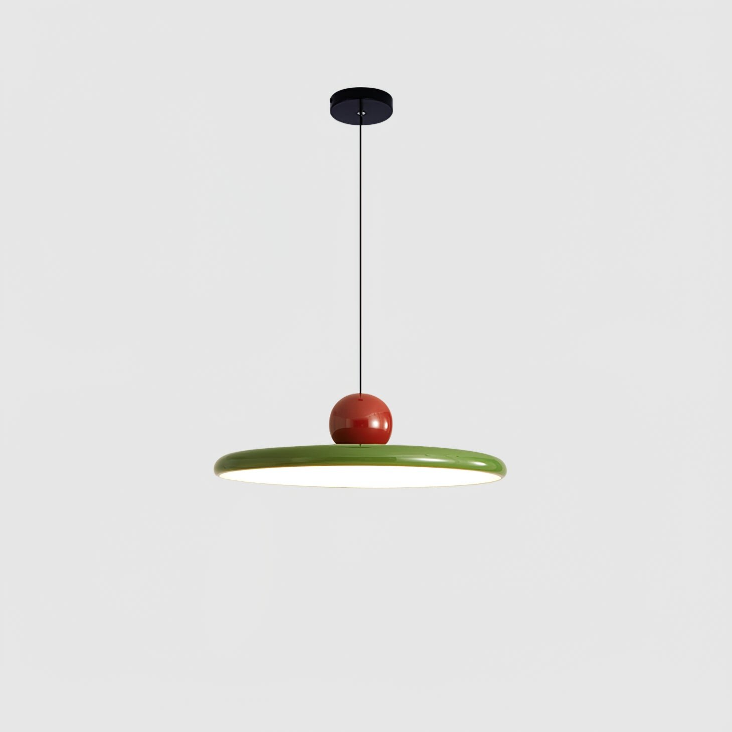 Lola Pendant Lamp in Red or Green, Cool White, Diameter 19.6" x Height 4.7" (50cm x 12cm)