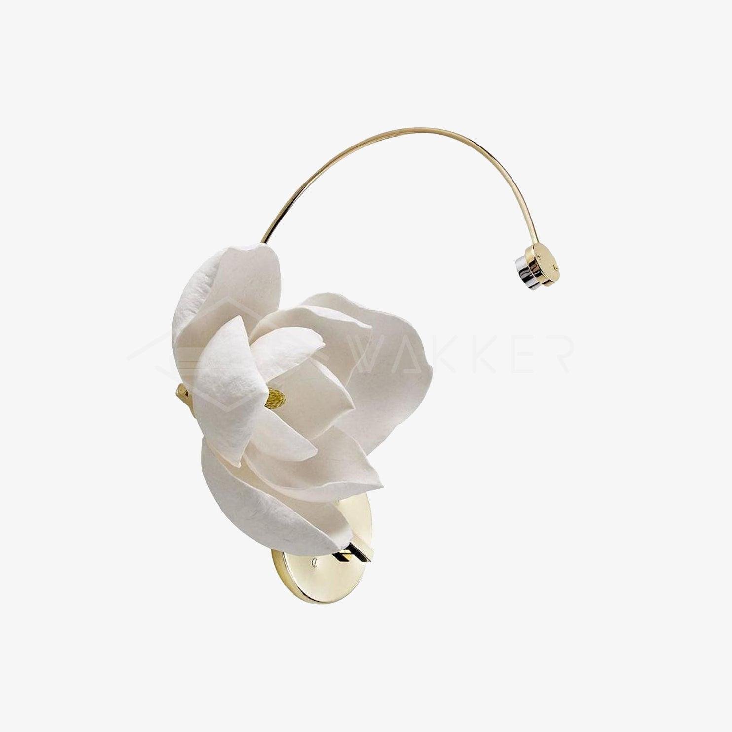 White Lure Sconce featuring Cool White Lighting, with a diameter of 10 inches and a height of 7.5 inches (25.5cm x 19cm).