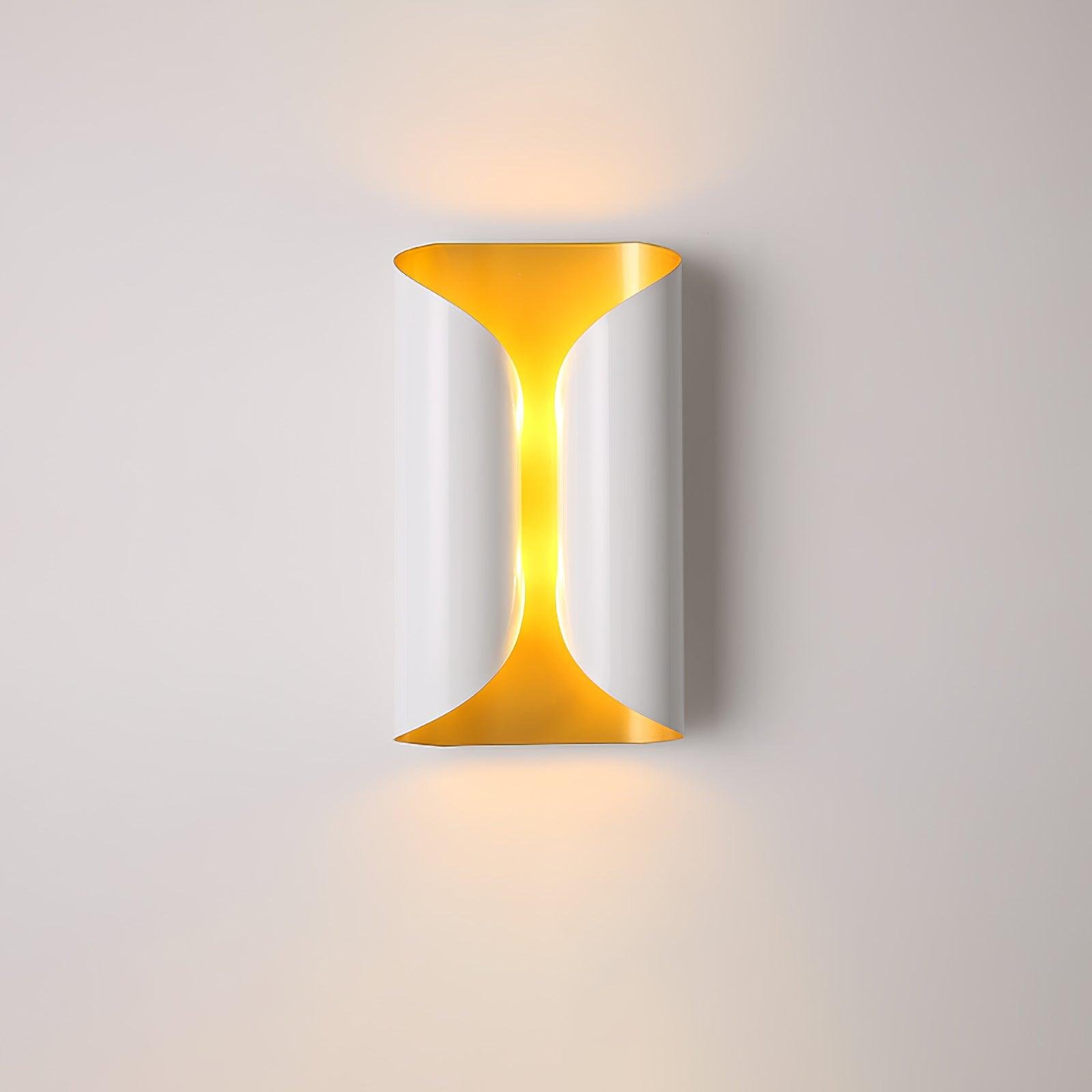 Lux Wall Light in White or Gold, measuring 7.1" in width and 13.8" in height (18cm x 35cm)