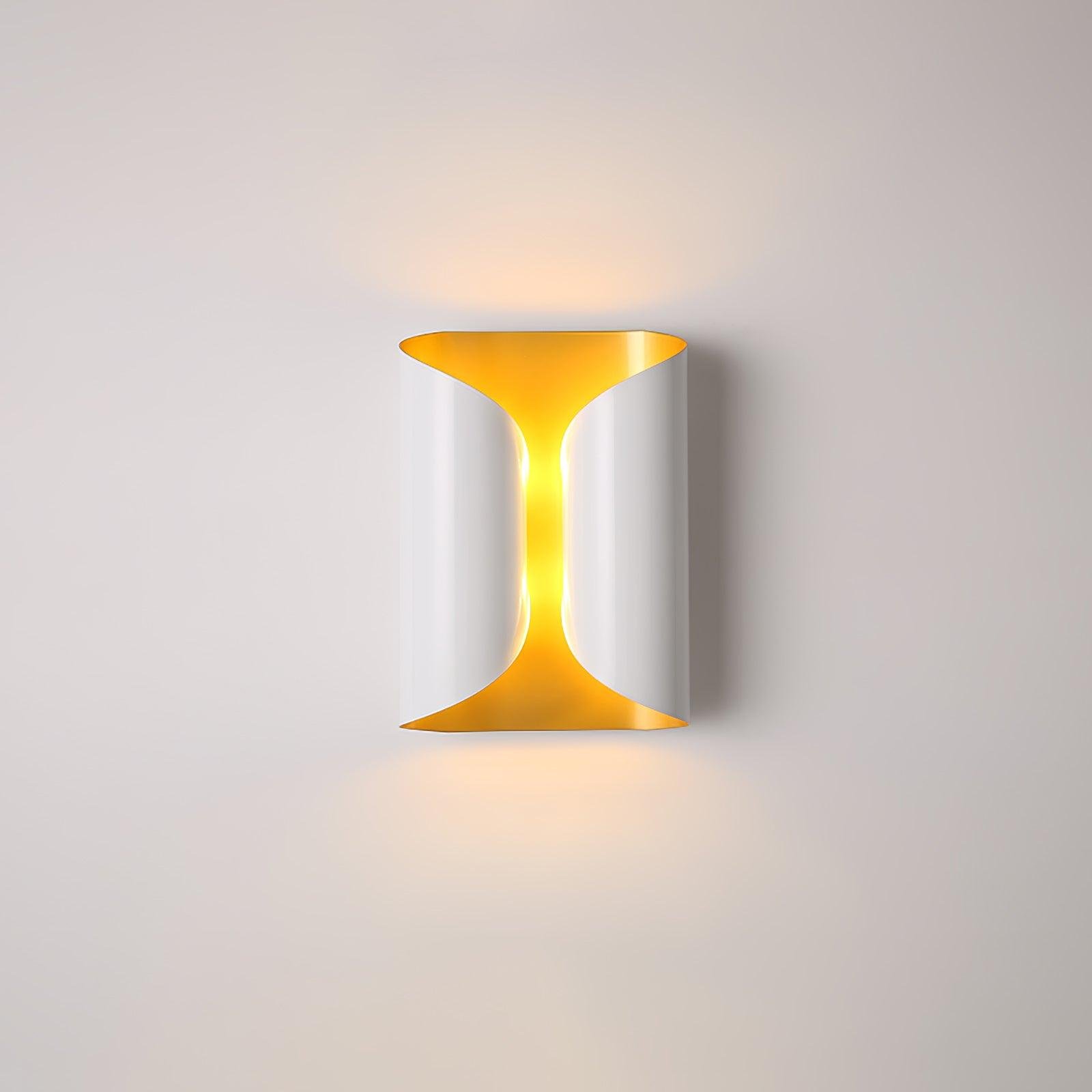 Lux Wall Light in White/Gold, measuring W 7.1″ x H 10.8″ or W 18cm x H 27.5cm