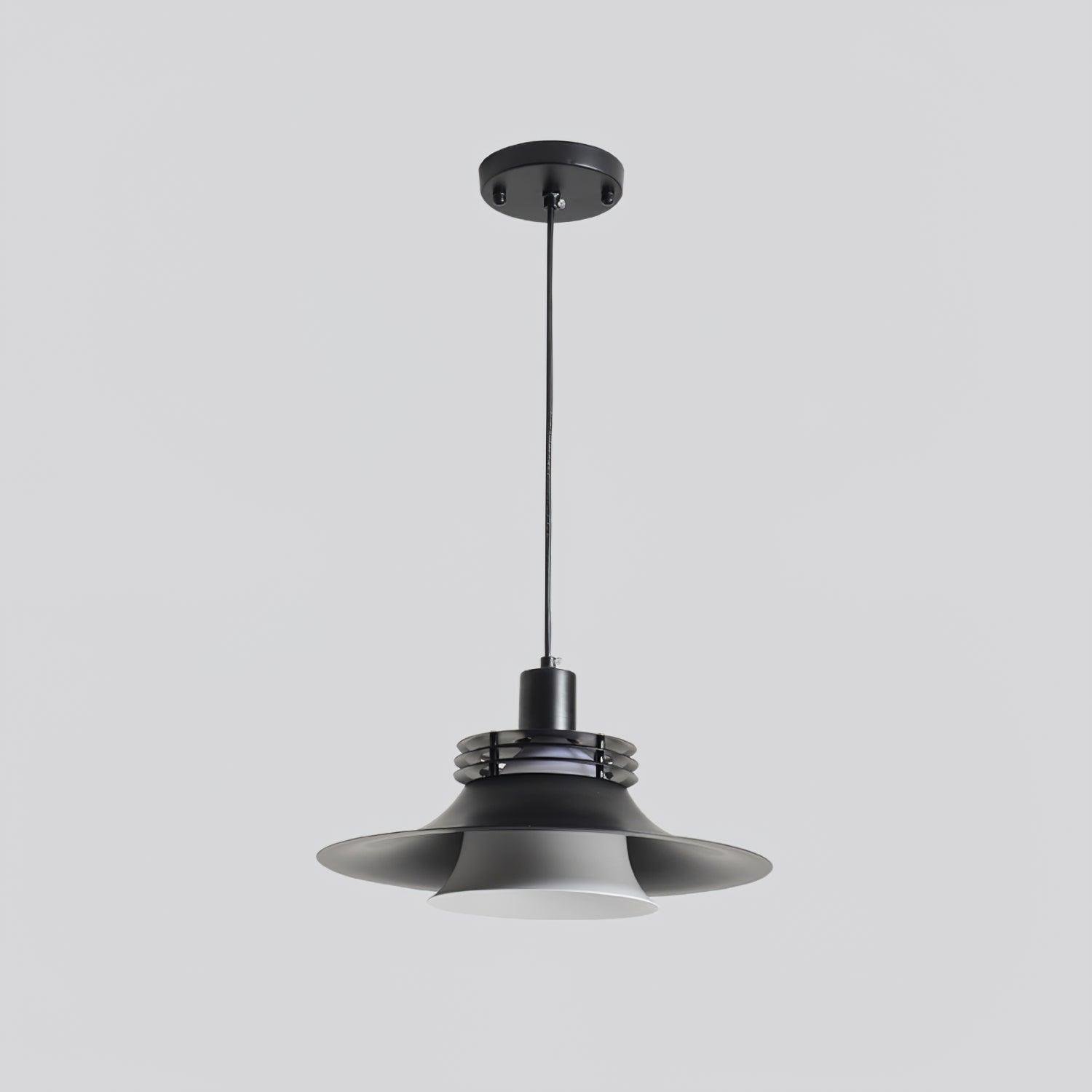 Black Lyfa Pendant Light in a diameter of 13.8 inches and height of 5.9 inches (35cm x 15cm)