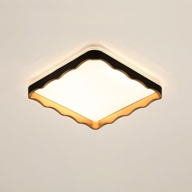 Black Lyric Ceiling Light Model B with Three-Color Changing Light, measuring 19.7" in diameter and 3.1" in height (50cm x 8cm).