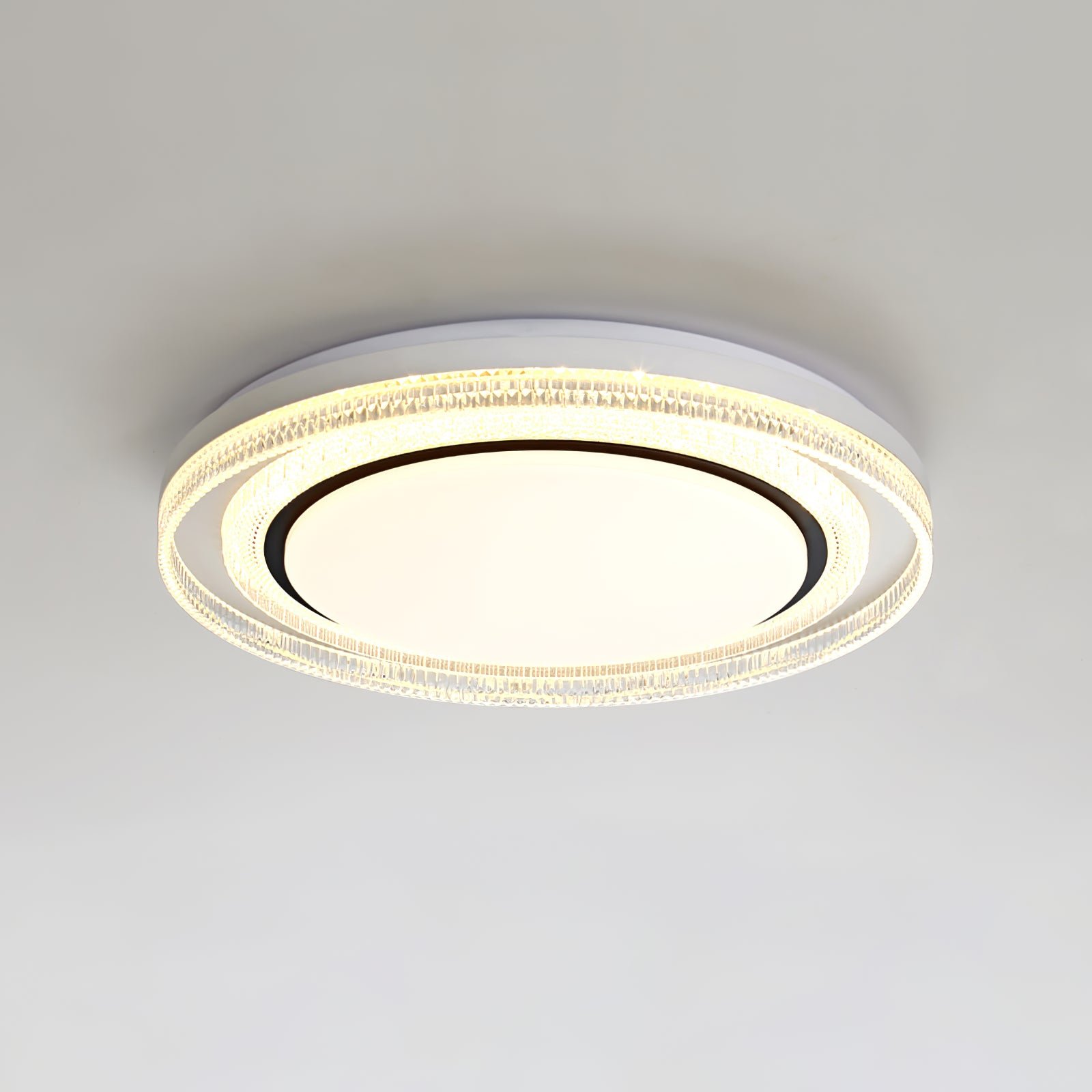 MIlagro Ceiling Light ∅ 19.7″ x H 2.8″ , Dia 50cm x H 7cm , White+Black , Three-color changing light
