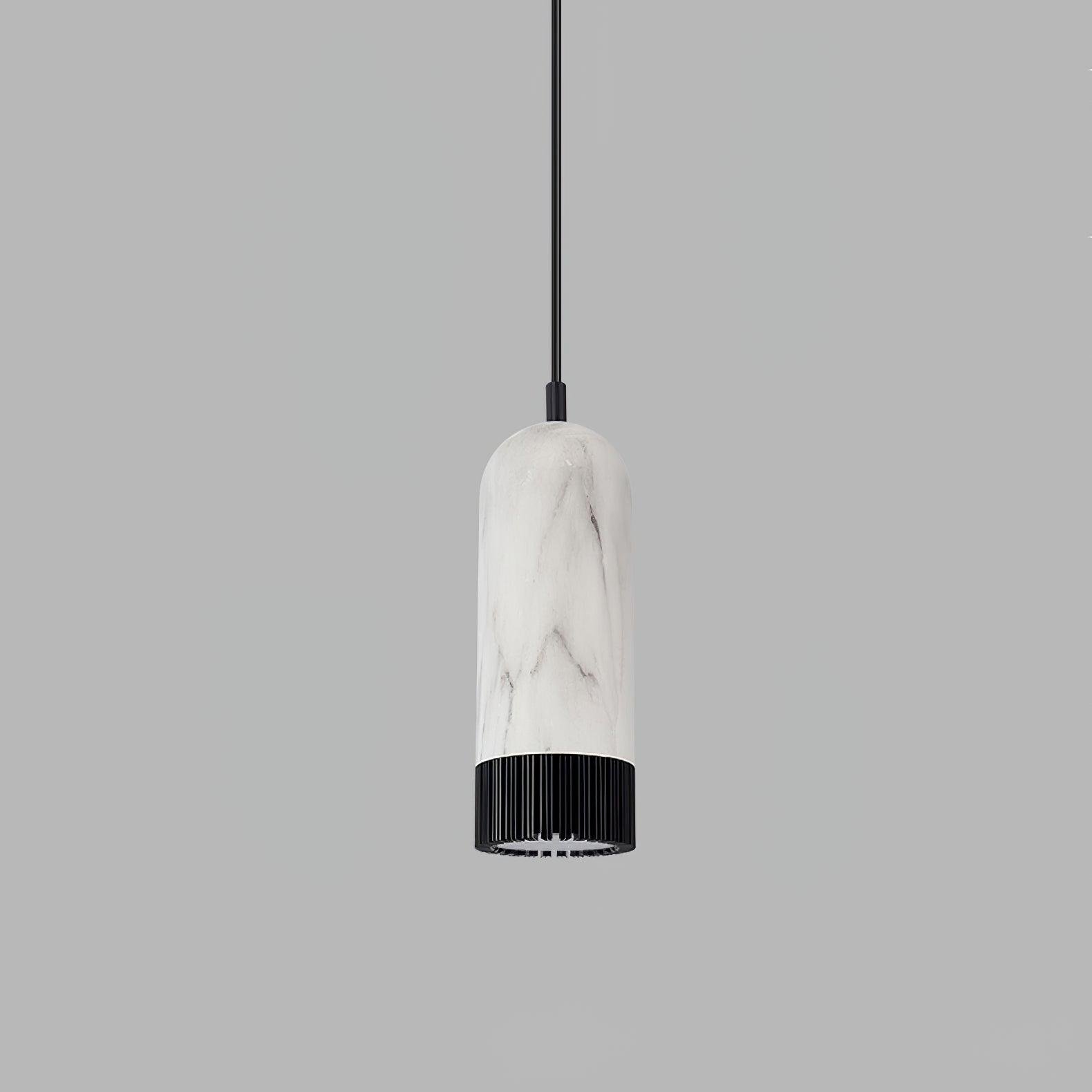 Black and White Maddy Pendant Light with Cool Light, 3.1" in diameter and 7.9" in height (or 8cm x 20cm)