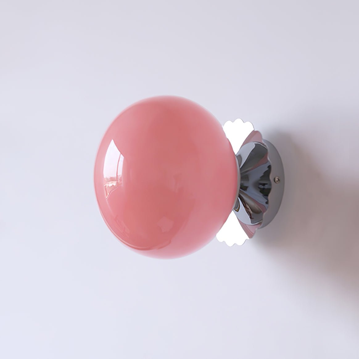 Marshmallow Sconces ∅ 7.9″ x H 7.1″ , Dia 20cm x H 18cm , Chrome+Pink