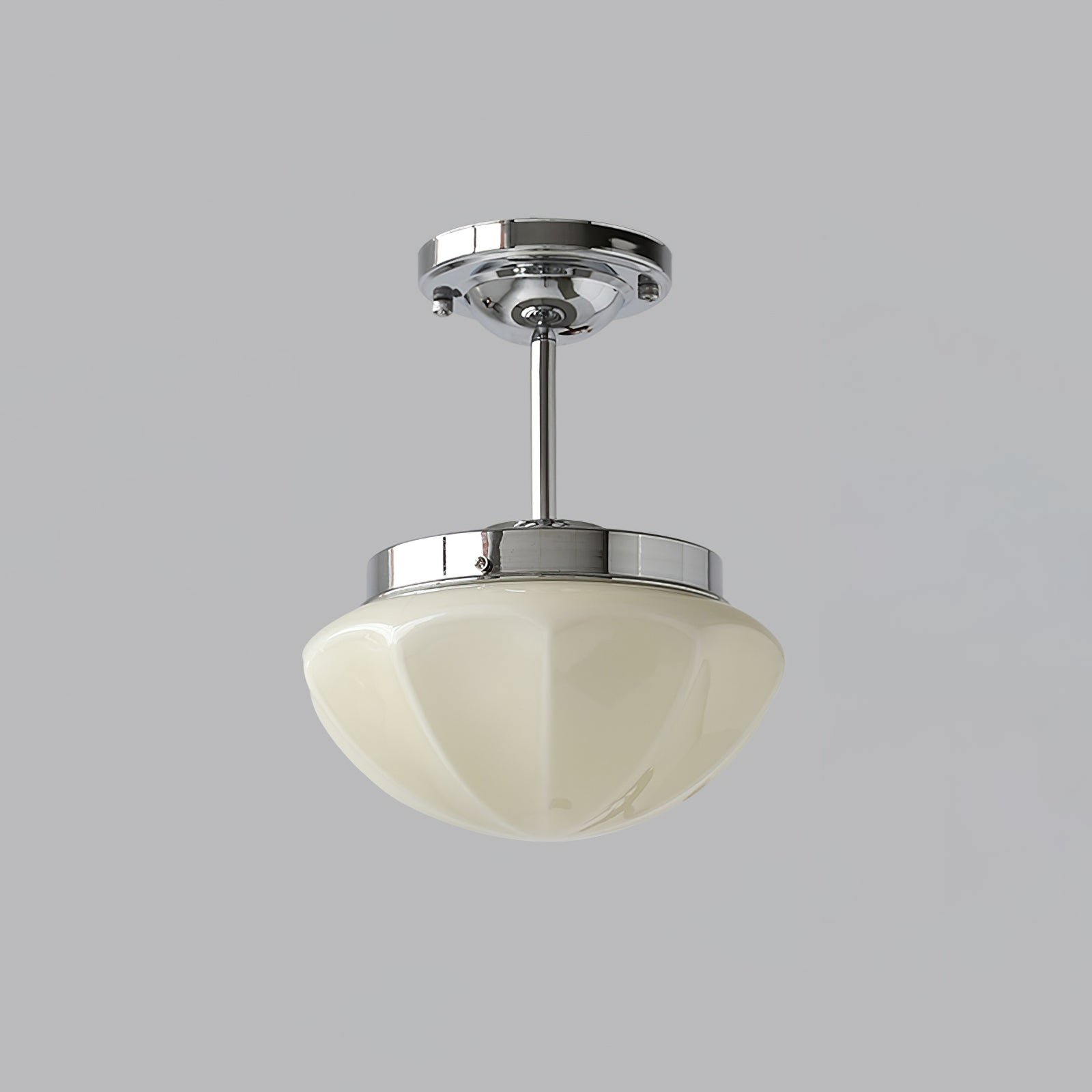 Marta Mini Pendant Lamp in Silver and Beige, with Measurements of Diameter 9.8 inches and Height 11.8 inches (25cm x 30cm)