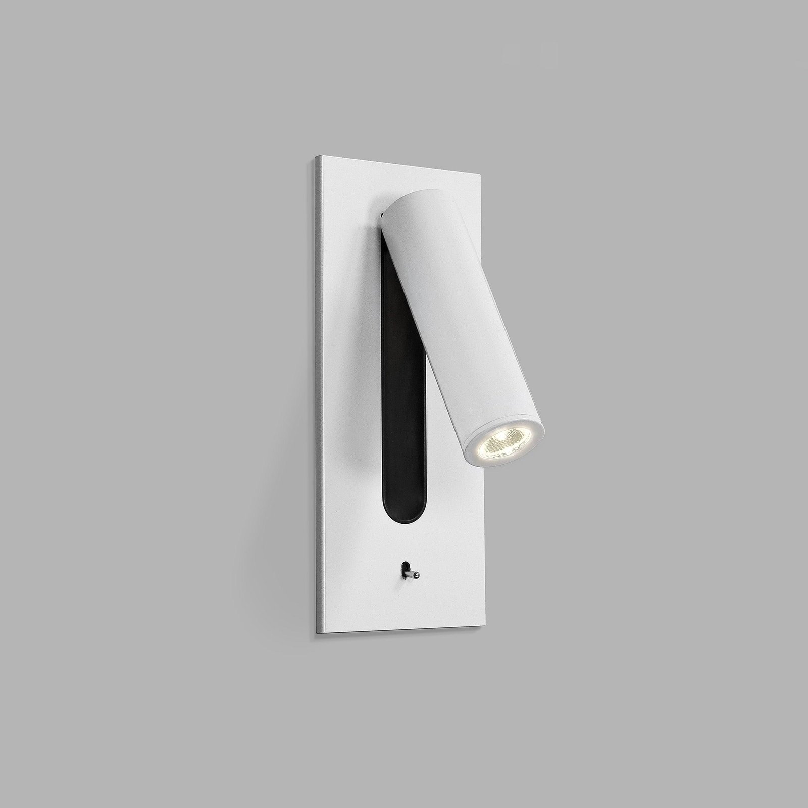 Matt White Switched LED Sconce with Fuse, Diameter 7.8cm x Height 18.3cm*2, emitting Cool White light.
