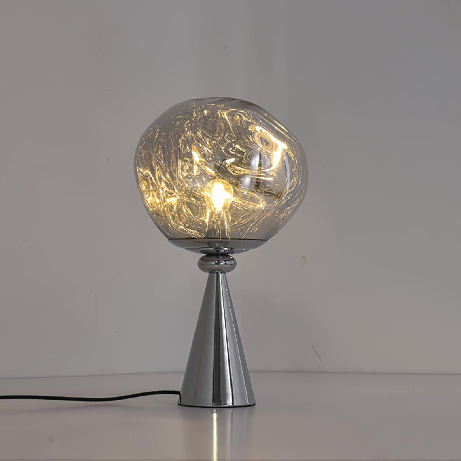 Melt Cone Table Lamp with Chrome Finish, Diameter 11 inches x Height 17.7 inches (28cm x 45cm), Includes UK Plug