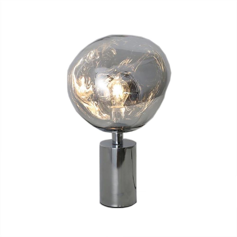 Smoky Gray Melt Table Lamp with Light Body Switch, Diameter 11" x Height 16.9" (28cm x 43cm)
