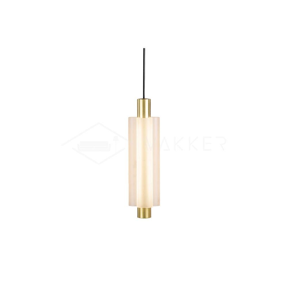 Metropol Pendant Lamp with 1 Head in Gold, Measuring ∅ 4.8″ x H 15″ (Dia 11cm x H 38cm), with Cold White Light Color.