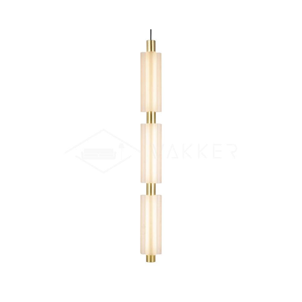 Metropol Pendant Lamp with 3 Heads, Gold Finish, Cold White Light, Size: Diameter 4.8" x Height 40.9" (11cm x 104cm)