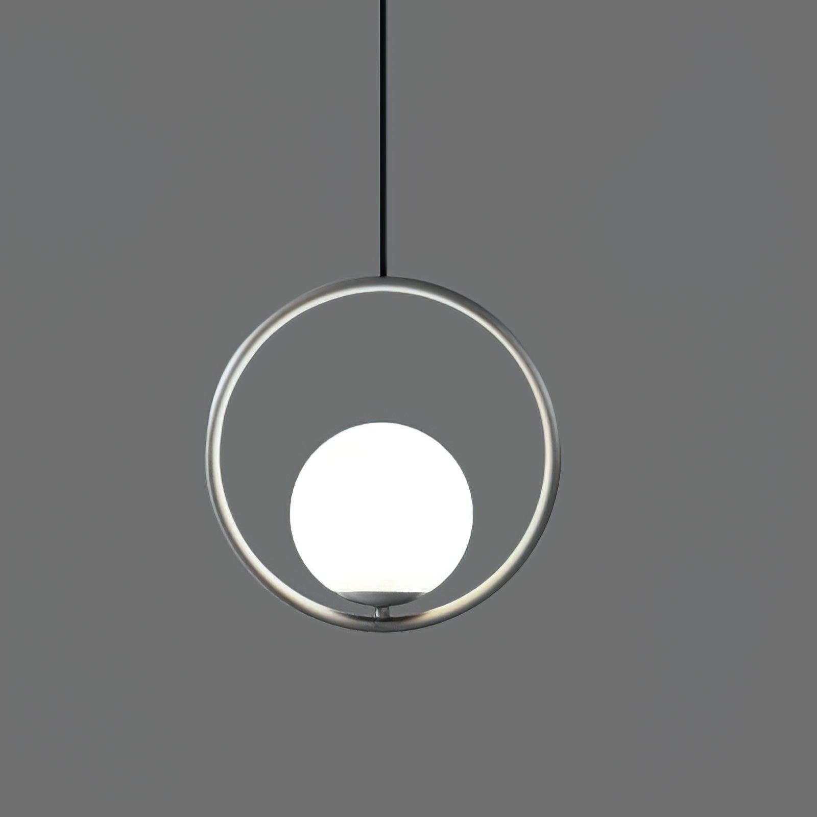 Mila Brass Pendant Light in Silver with a diameter measuring 13.8 inches (35cm).