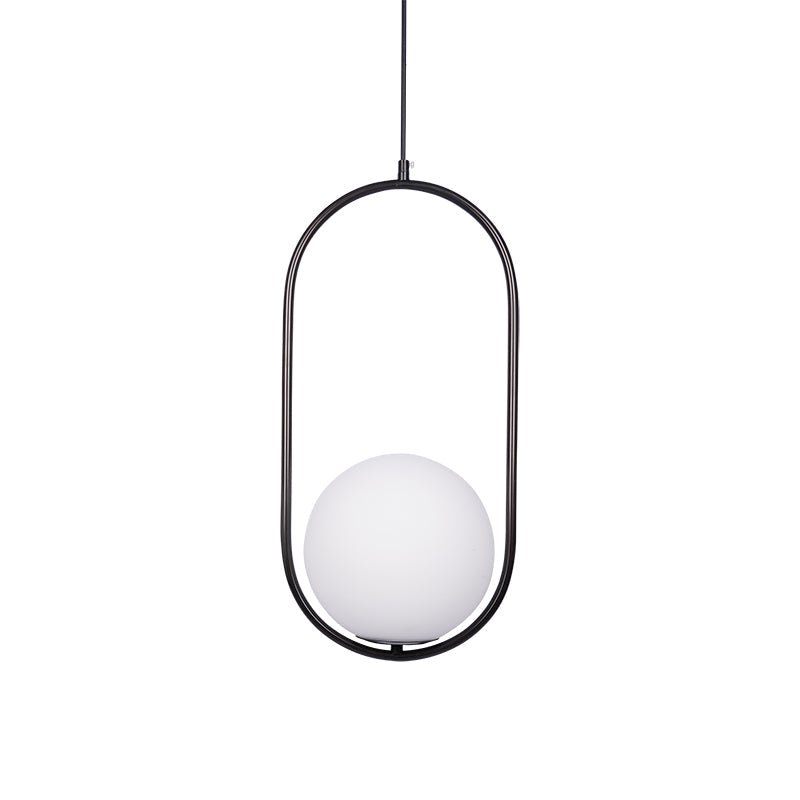 Black Mila Pendant Lamp with a diameter of 7.9 inches and a height of 19.7 inches (or 20cm x 50cm)