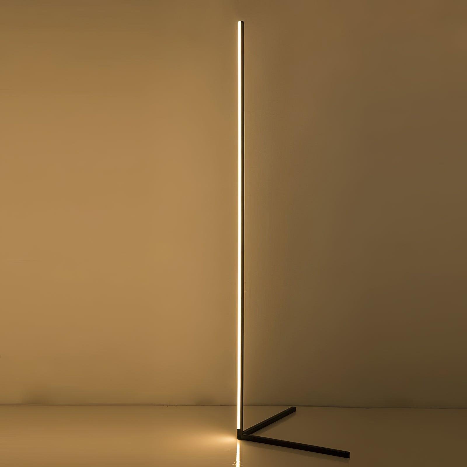 Black UK Plug Minimalist LED Floor Lamp with a Diameter of 15.7 inches and a Height of 55.1 inches (40cm x 140cm)